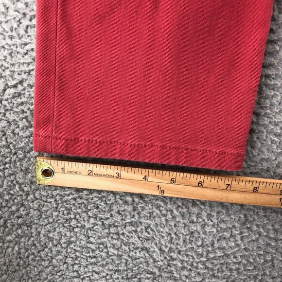 Lauren Ralph Lauren Jeans Womens 14 Red Cropped Modern Straight Stretch Twill - Picture 11 of 12